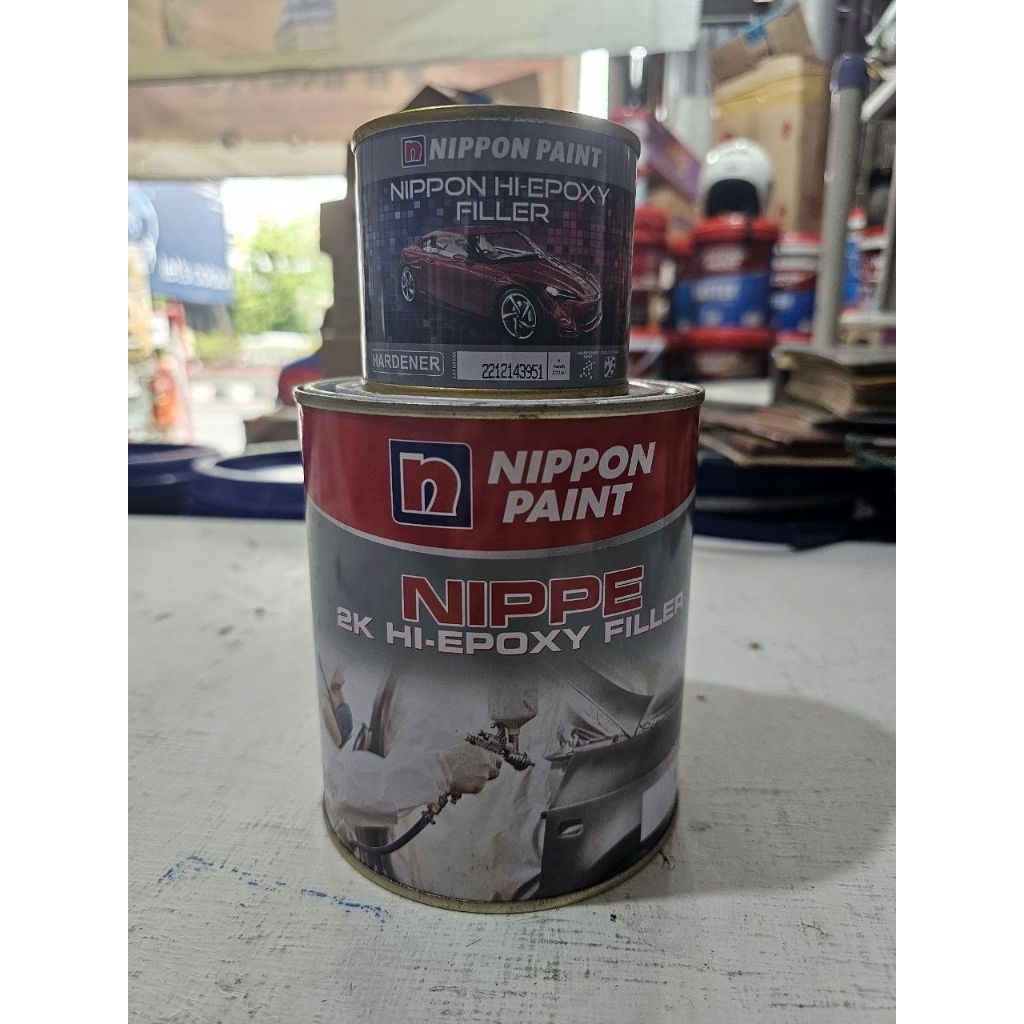 Nippon Epoxy Hi Filler / Filler Nippon 1lt ABU & HITAM