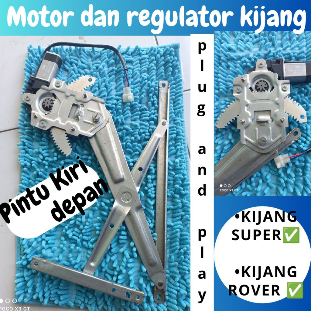 Motor dan Regulator Power Window Toyota Kijang Super & Kijang Rover Pintu Depan Kiri Plug and Play B