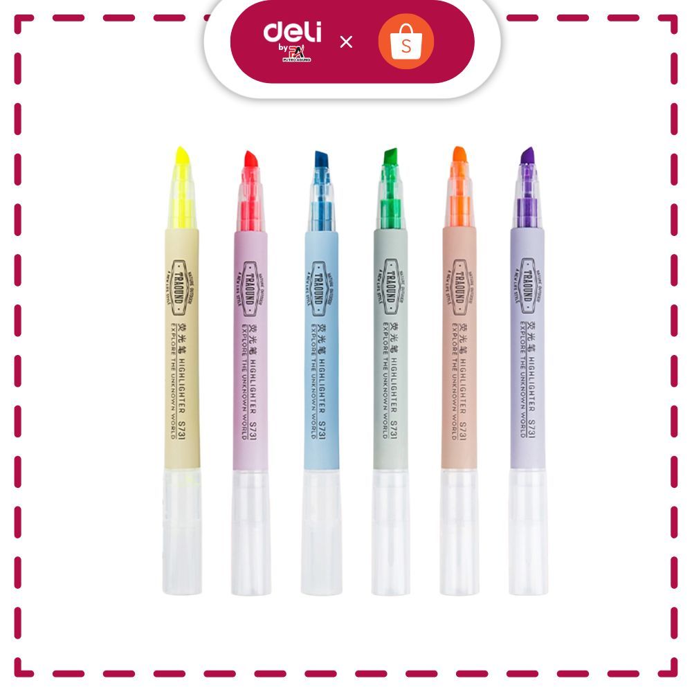 

Deli Highlighter Pen 6-Warna Candy Cantik S731