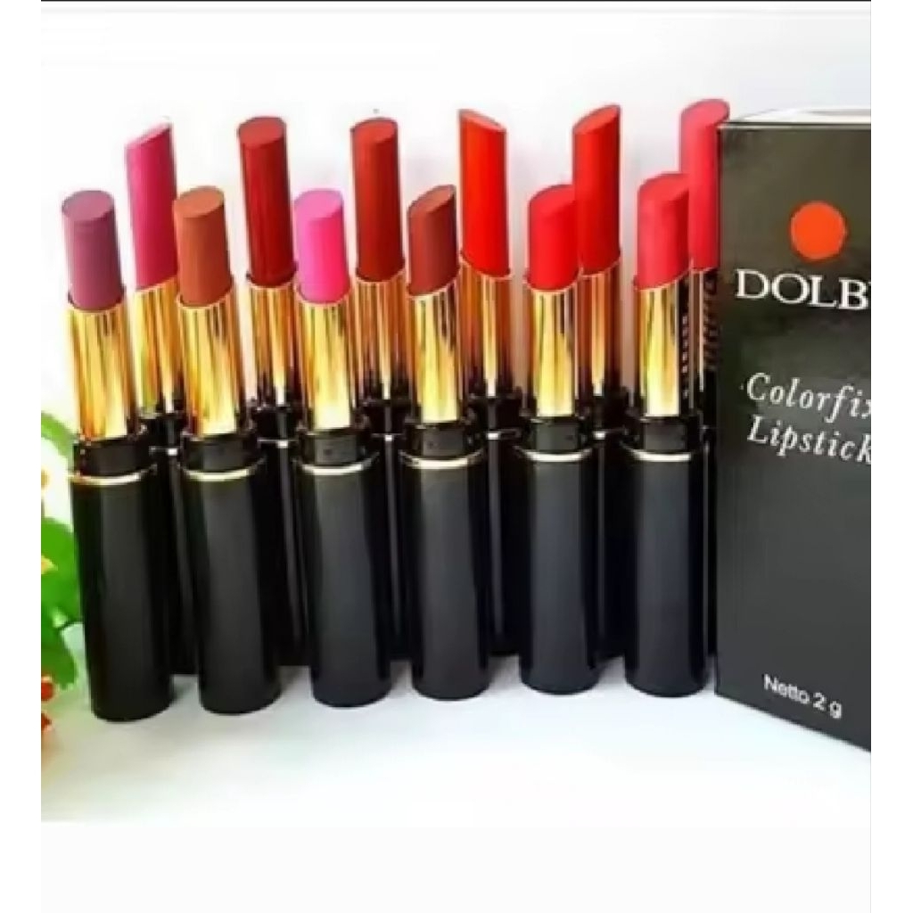 Dolby Lindor Lipstick Lipstik Colorfix Matte 12 Warna 1Box Lusinan