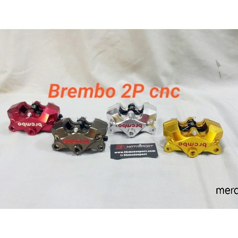 KALIPER BREMBO 2 PISTON CNC BIRU GOLD GREY HITAM MERAH SILVER