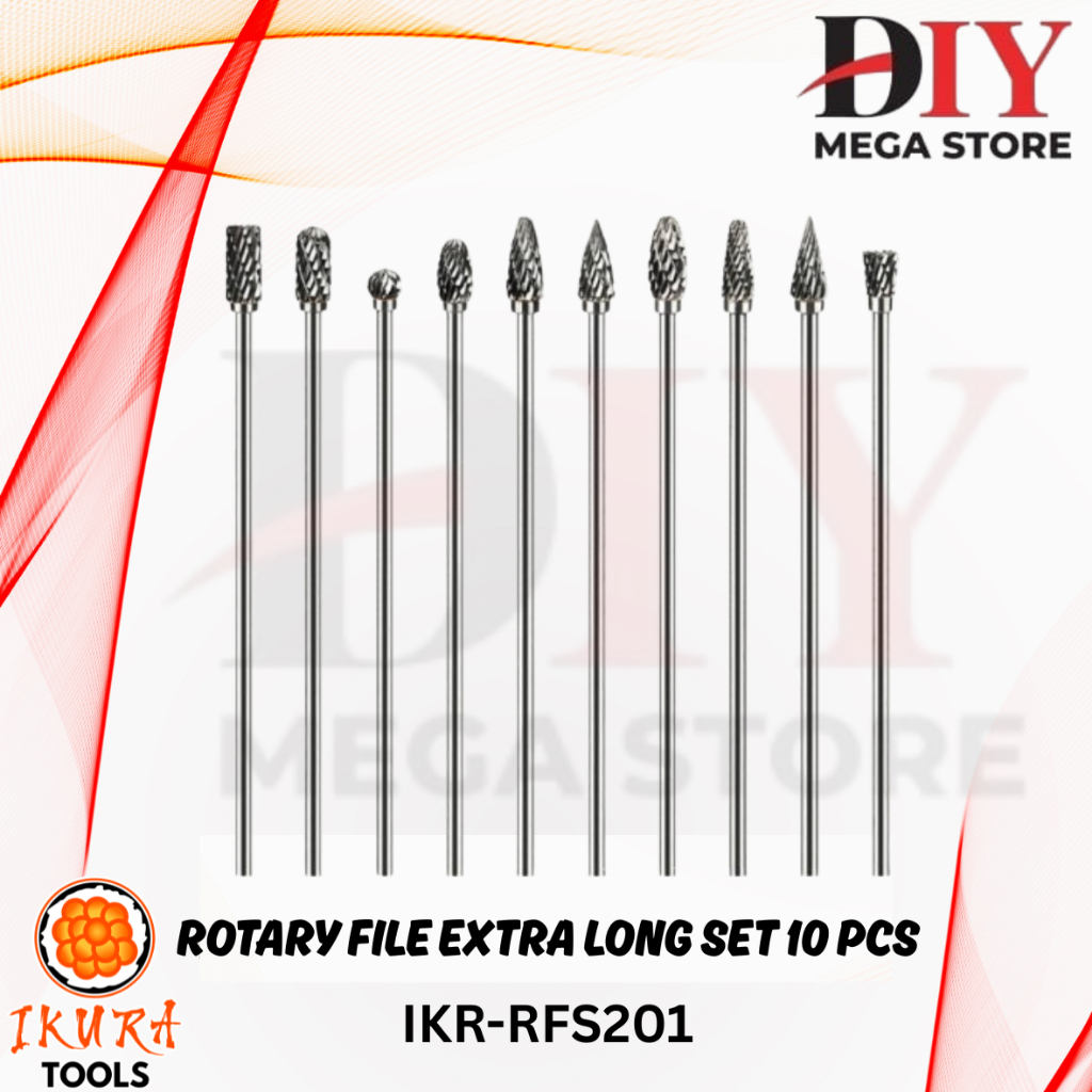 Rotary file cunner panjang mata cuner tuner set 10 pcs extra long Tuner panjang tunner bor gerinda l