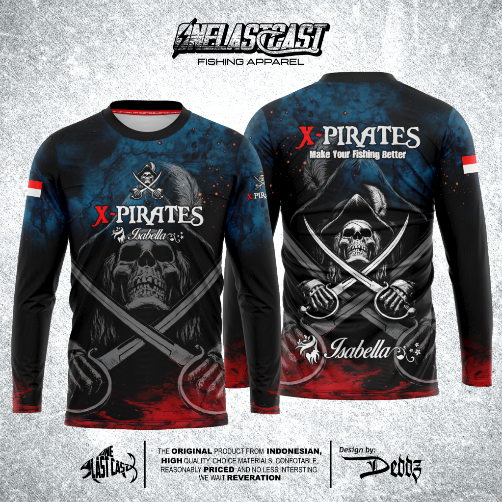 ONELASTCAST JERSEY MANCING LENGAN PANJANG MOTIF ALEXANDRIA ISABELLA X-PIRATES FULL PRINT PREMIUM