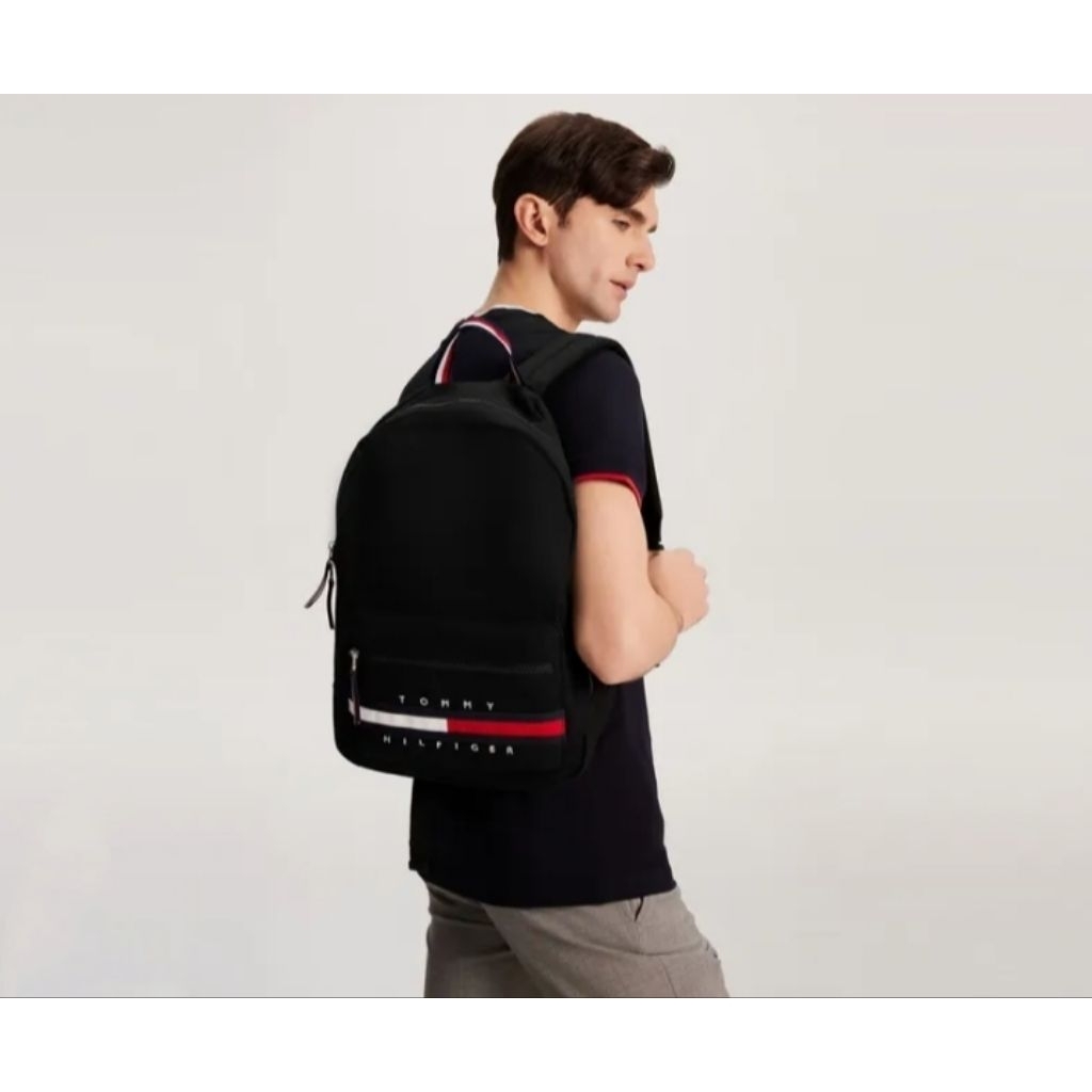 Backpack Tommy Hilfiger Striped Logo 100% Authentic Original | Ransel Tommy Hilfiger Original | Tas 