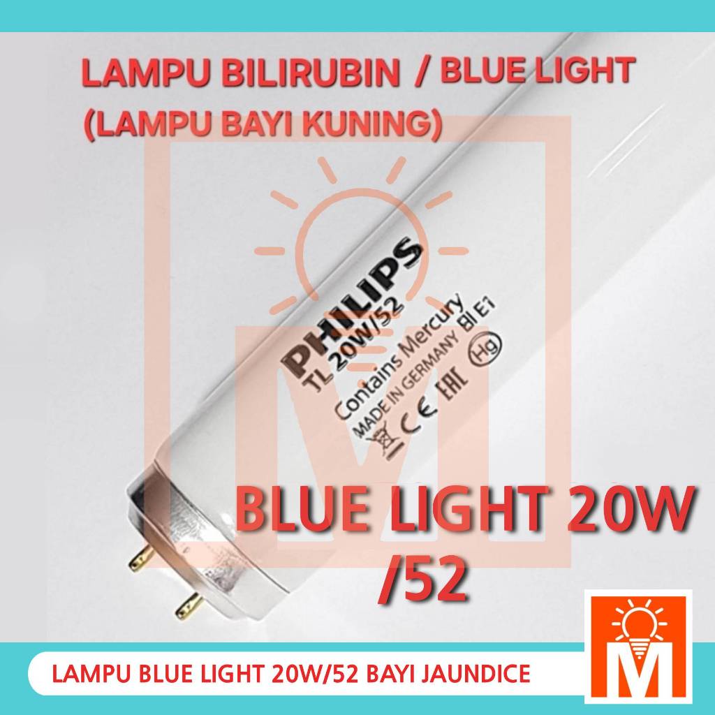 Lampu TL Blue Light 20W / TL 20W/52 Philips / UV-B / Lamp TL Bayi Kuning Jaundice