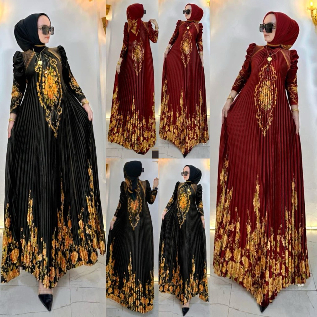 ORI SHR 100%... GAMIS SYARA PLISKET PREMIUM