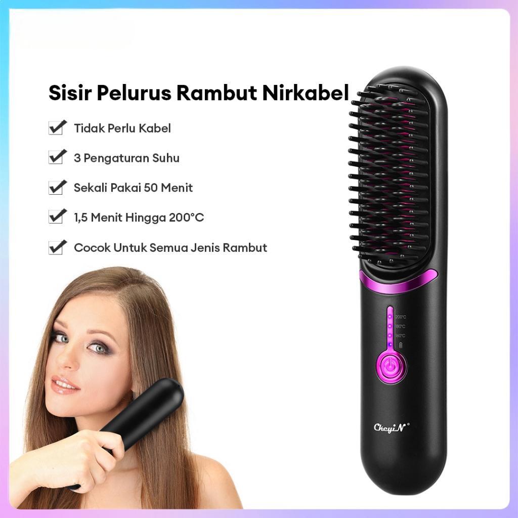 CkeyiN Sisir Catok Pelurus Rambut Elektrik Wireless Catokan Sisir Pelurus Rambut Electric Hair Comb
