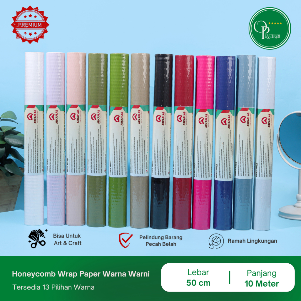

ONANNA Honeycomb Paper Hexa Wrap Florist Wrap Eco Friendly Ukuran 50cm 10m