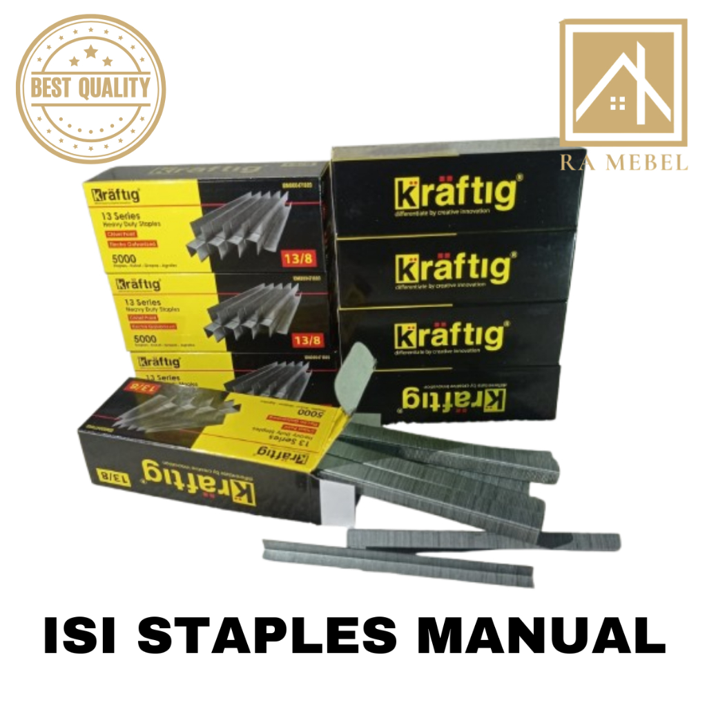 Isi Staples Manual / Staples Tembak Guntacker Merek KRAFTIG Uk. 13/8mm (8mm) Original - untuk Penger