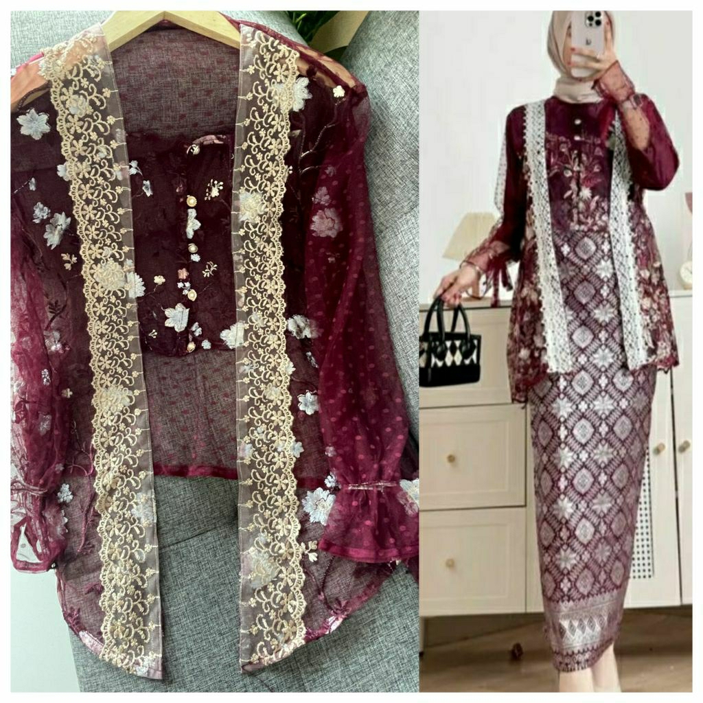 Kebaya Modern Tile Gardenia / Atasan Kondangan / Outer Tile Gardenia / Kebaya Kondangan Modern Viral