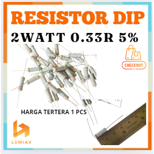 R resistor 2w 2Watt 0.33R 0.33Ohm 0.33R 0.33ohm 2 watt toleransi 5% 0.33R