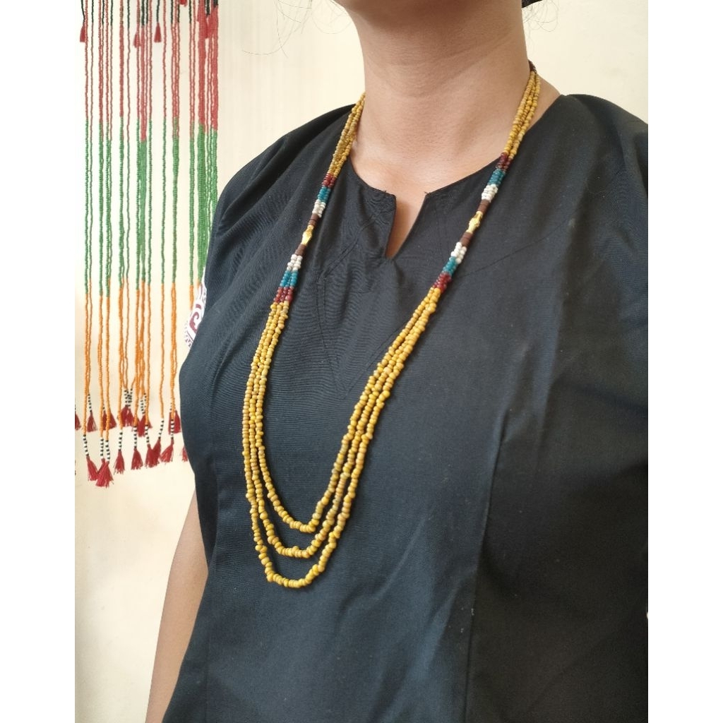 kalung Toraja asli: manik asli todolo allo tibasse mix perak dikrom emas