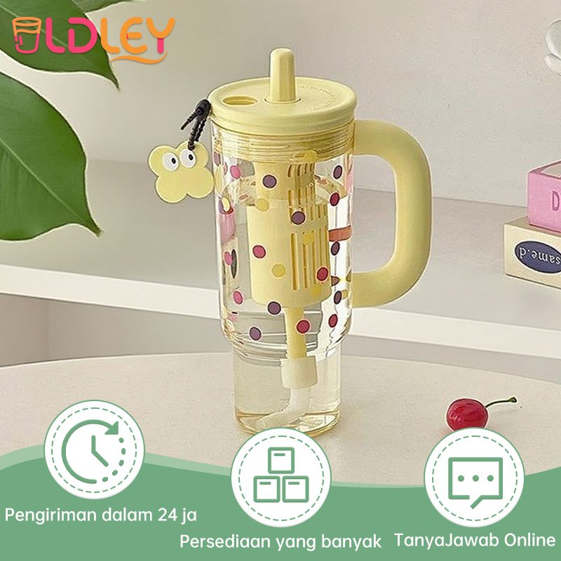 OLDLEY Gelas Aesthetic Transparan/Cangkir Air Kapasitas Besar 700ML/Cangkir Mobil/Cangkir Sedotan De