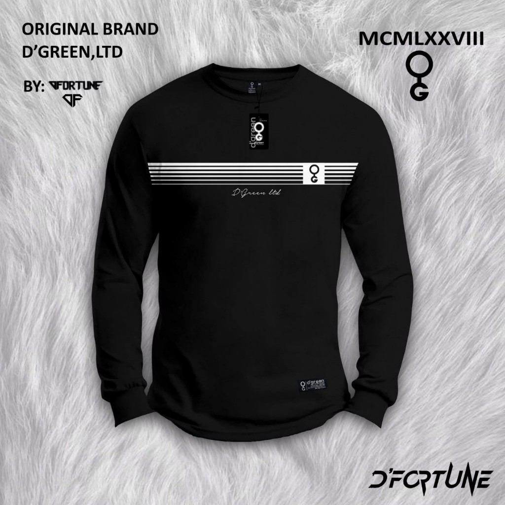 Gudang Kaos Bandung Unisex Premium Tebal Lembut Kaos D'Green Distro Bandung Lengan Panjang Terlaris