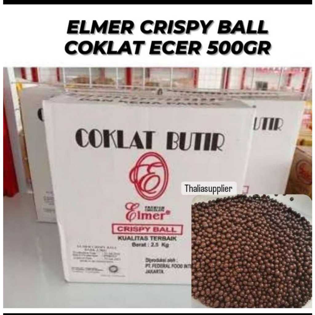 

ELMER CRISPY BALL COKLAT 500GR ECER,UNTUK TOPPING KUE DLL