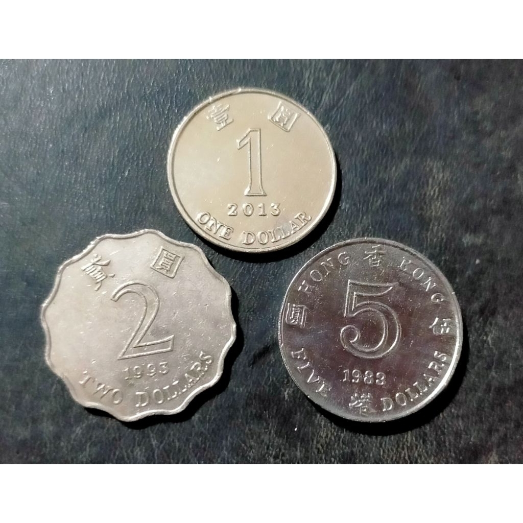 koin Hongkong 1 dollar 2 dollar 5 dollar