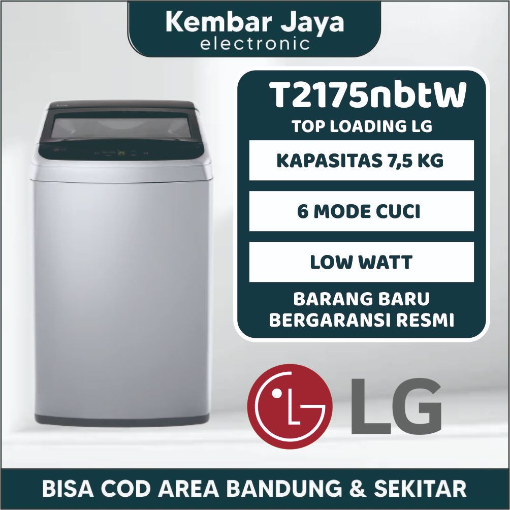 MESIN CUCI LG 7,5 KG TOP LOADING T2175NBTW S || MESIN CUCI LG 8,5 KG TOP LOADING T2185NBTS