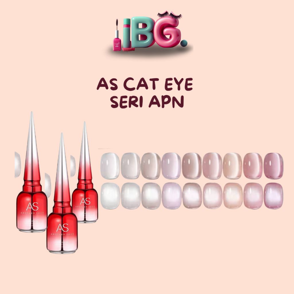 Kutek AS Seri APN Original Nail Polish Warna Cantik Tahan Lama & Halal Kutek AS cat eye APN Kutek Cateye AS Kutek Cateyes AS
