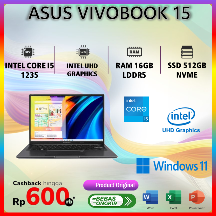ASUS VIVOBOOK F1504ZA I5 1235 16GB 512GB WIN 11 15.6FHD