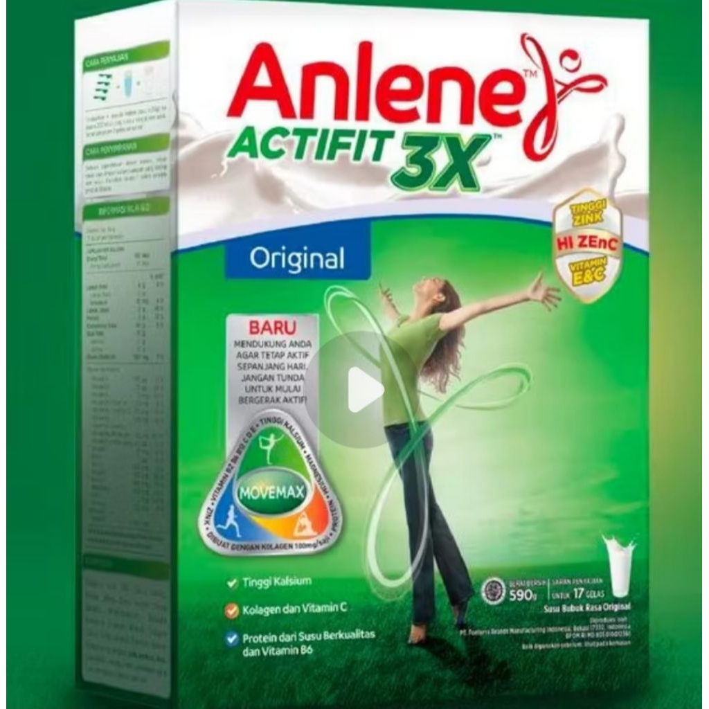 

Anlene Actifit 3X Susu Bubuk Dewasa Original 240 gr - Nutrisi kesehatan Tulang Sendi dan Otot