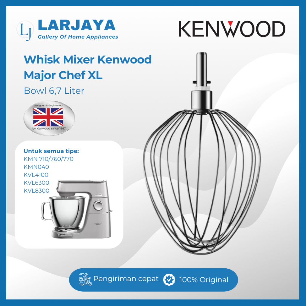 Whisk Sparepart Kenwood Seri Major 6,7 Liter Type KVL4100 S/CHEF XL KMM770 KMP710 KVL6300
