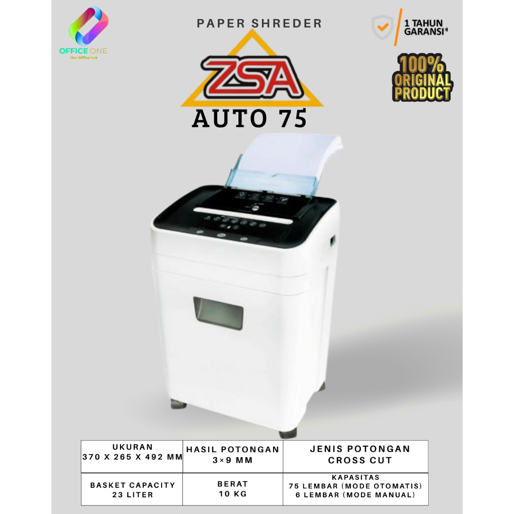 penghancur kertas ZSA Auto 75