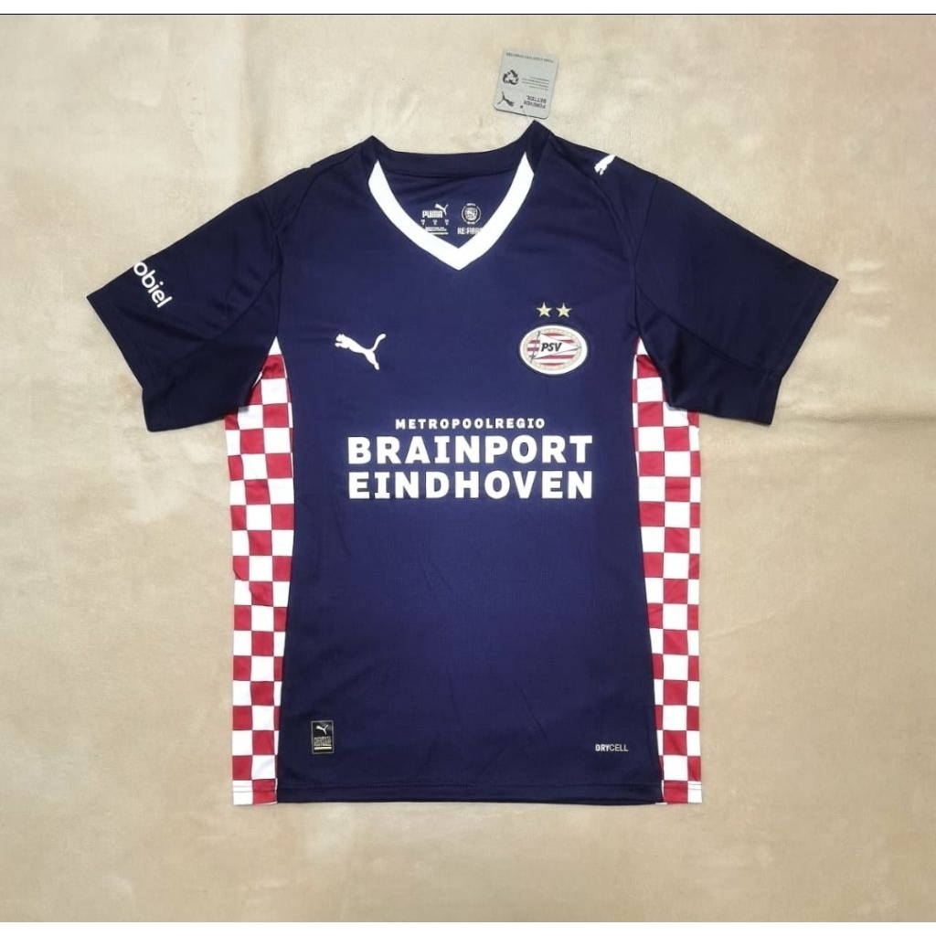 Jersey Kaos Baju Sepak Bola PSV Eindoven Eindhoven Home Away 3rd Third Liga Belanda KNVB Biru Big Si