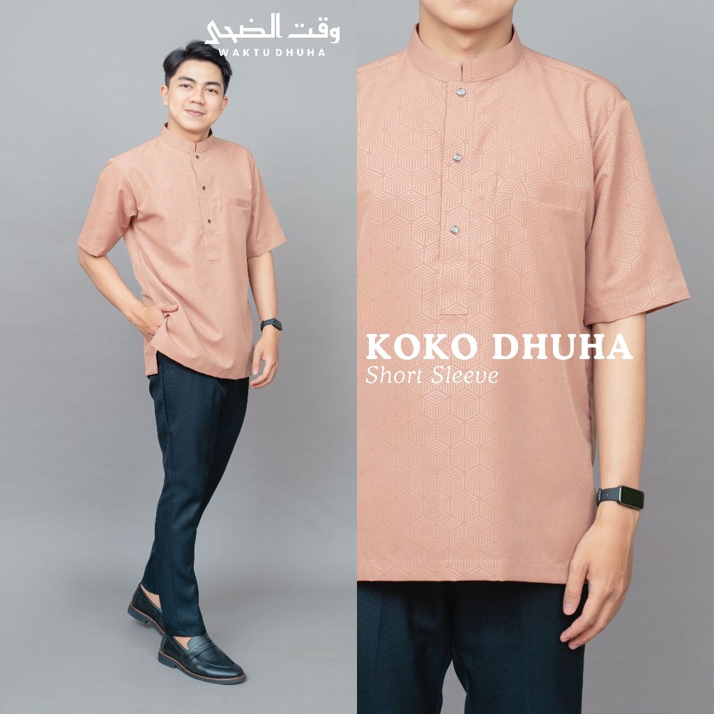 WAKTU DHUHA - Baju Muslim Pria Lengan Pendek Koko Kurta Model Terbaru