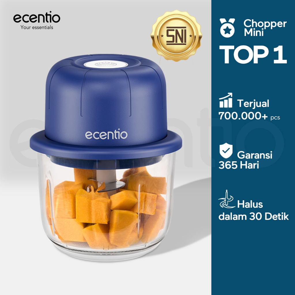 cocou ecentio chopper mini 6 350ml kaca blender portable cope bumbu