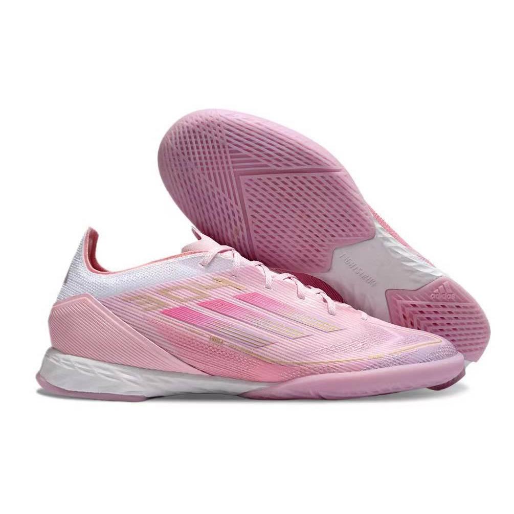 [Terlaris] Sepatu Futsal F50 Lamine Yamal Elite Tapak Datar - Clear Pink Purple Glow Light Pink [BIS