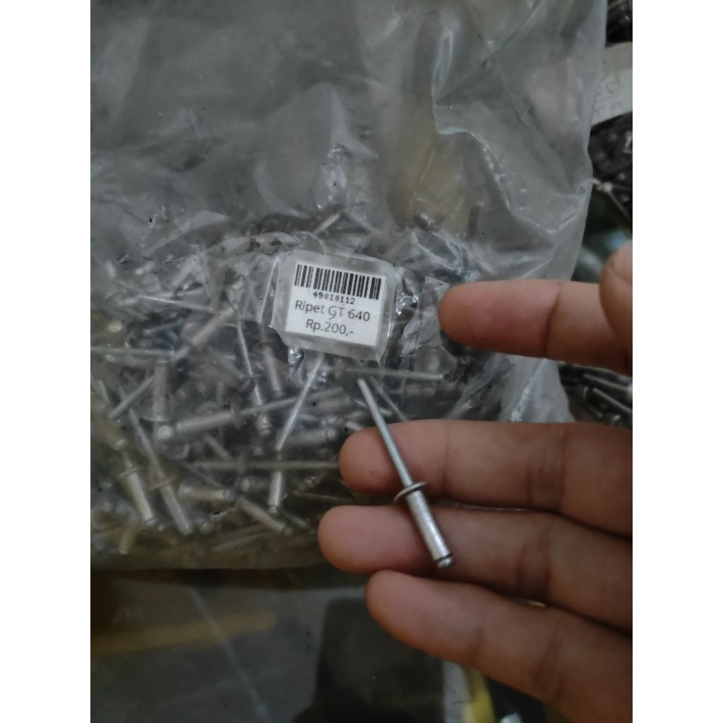 paku rivet GT SIP 640 649 675 665 550 540 537 529 450 440 429 423 harga perpcs / paku rifet 640 / pa