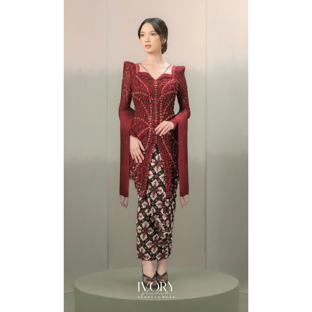 Anyaman Hikayat | Kisah Roro Jonggrang Kebaya in Burgundy