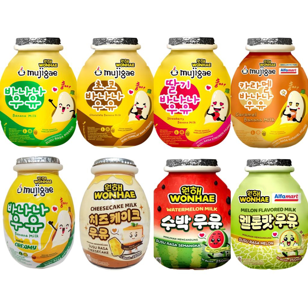 (instant saja) Mujigae Banana chocolate Strawberry Caramel Milk creamy melon semangka cheese minuman