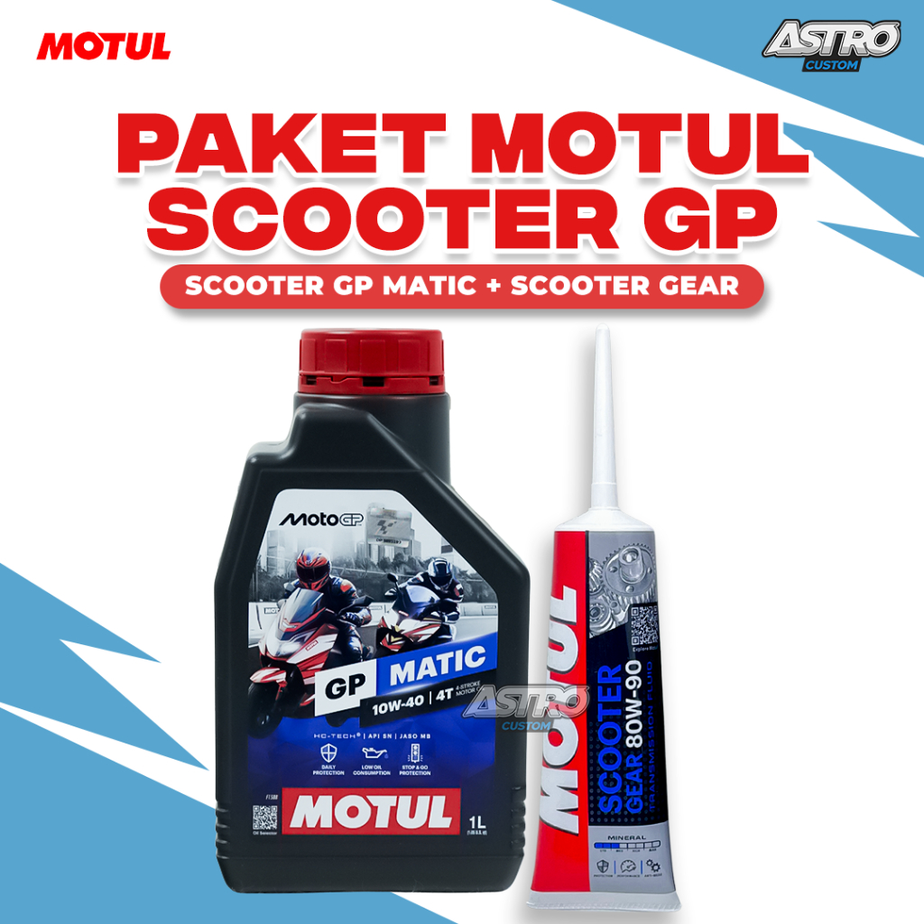 Paket Oli Motul GP MATIC 4T 10W40 1L + Oli Gardan 80W-90 Scooter Gear Oli Motor Mesin CVT Racing