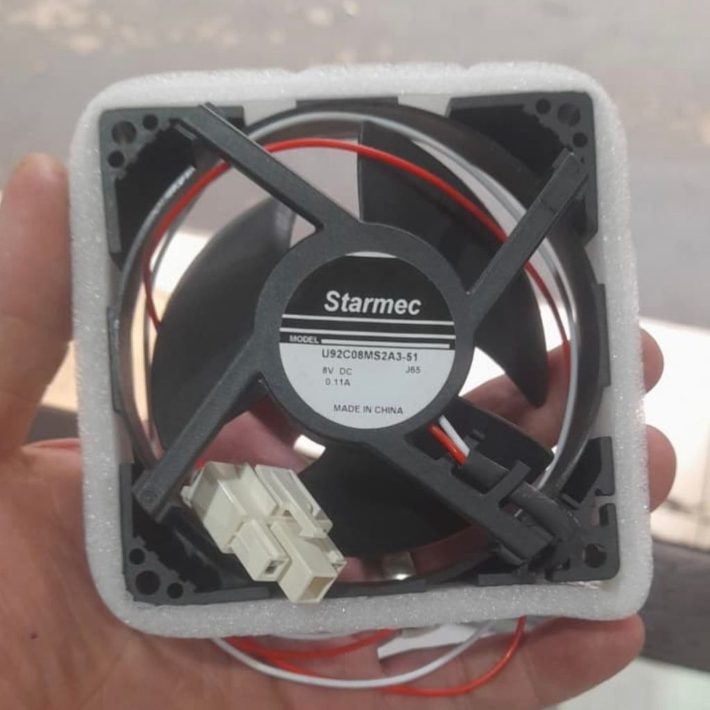 Fan motor kulkas DC 8V 9×9cm kipas kulkas inverter 2 kabel