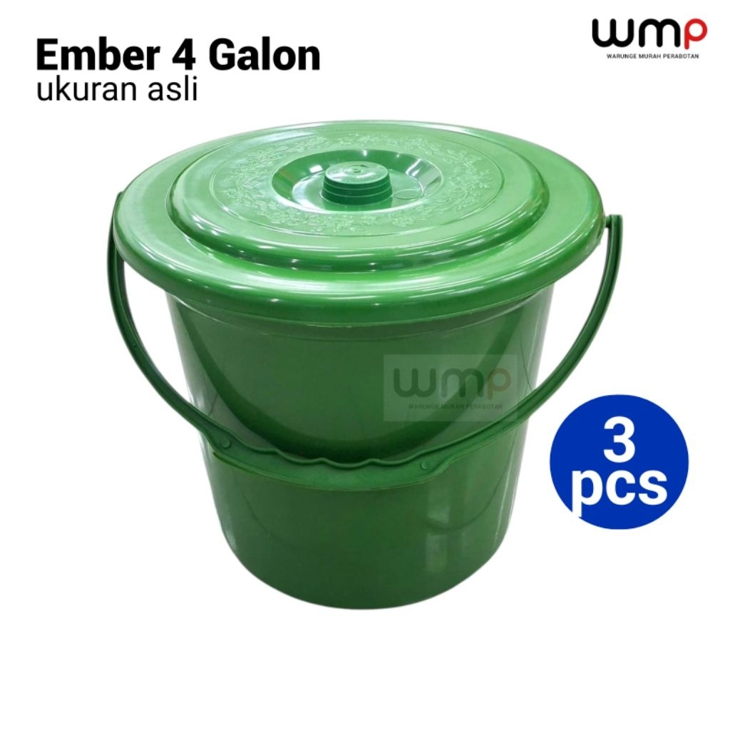 3 Pcs Ember Plastik 4G Gagang Plastik Tutup / Timba Air Tutup