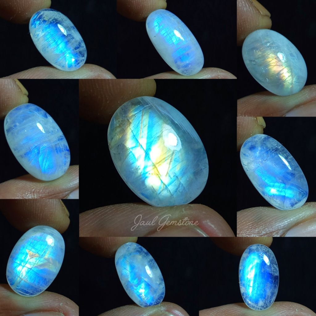 Biduri bulan/batu biduri bulan air laut/natural biduri bulan moonstone klep biru/bisa pilih variasi