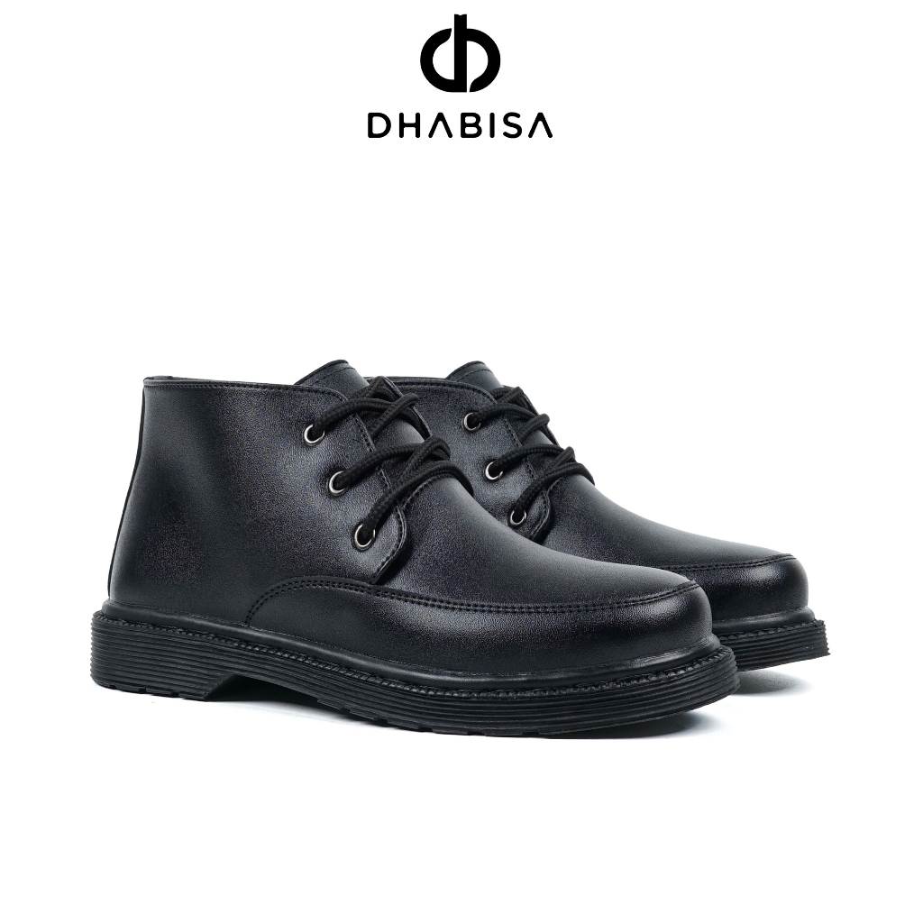 DHABISA - Sepatu Boots Pria Full Black Boot PDH Hitam Polos Docmart OD