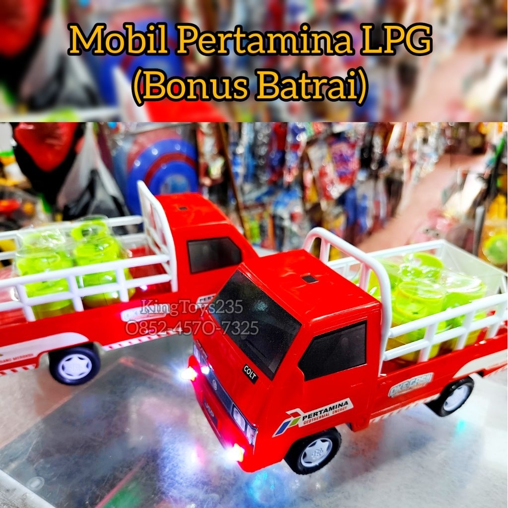 Mainan Anak Mobil Pertamina LPG Gas Bonus Batrai Musik Lampu Berjalan Sensor Dinding Kado Pontianak
