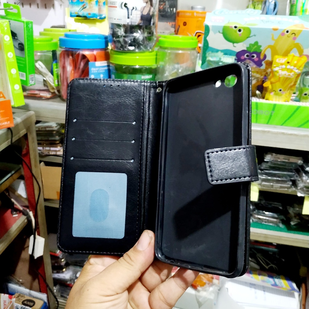 Leather Case Vivo 1808 1812 Flip cover Wallet Dompet Hp Vivo Y81 Y81i