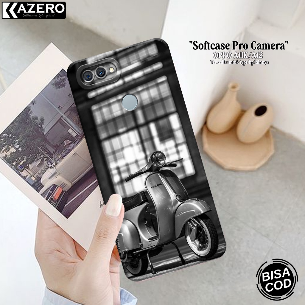 Case Hp OPPO A11K / OPPO A12 Fashion Case Vespa Silikon Pro Camera Softcase OPPO A11K / OPPO A12 Cas