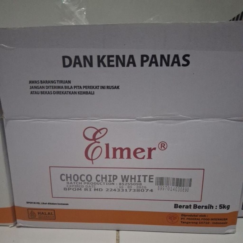 

ELMER CHOCOCHIP WHITE 5KG (KARTON)