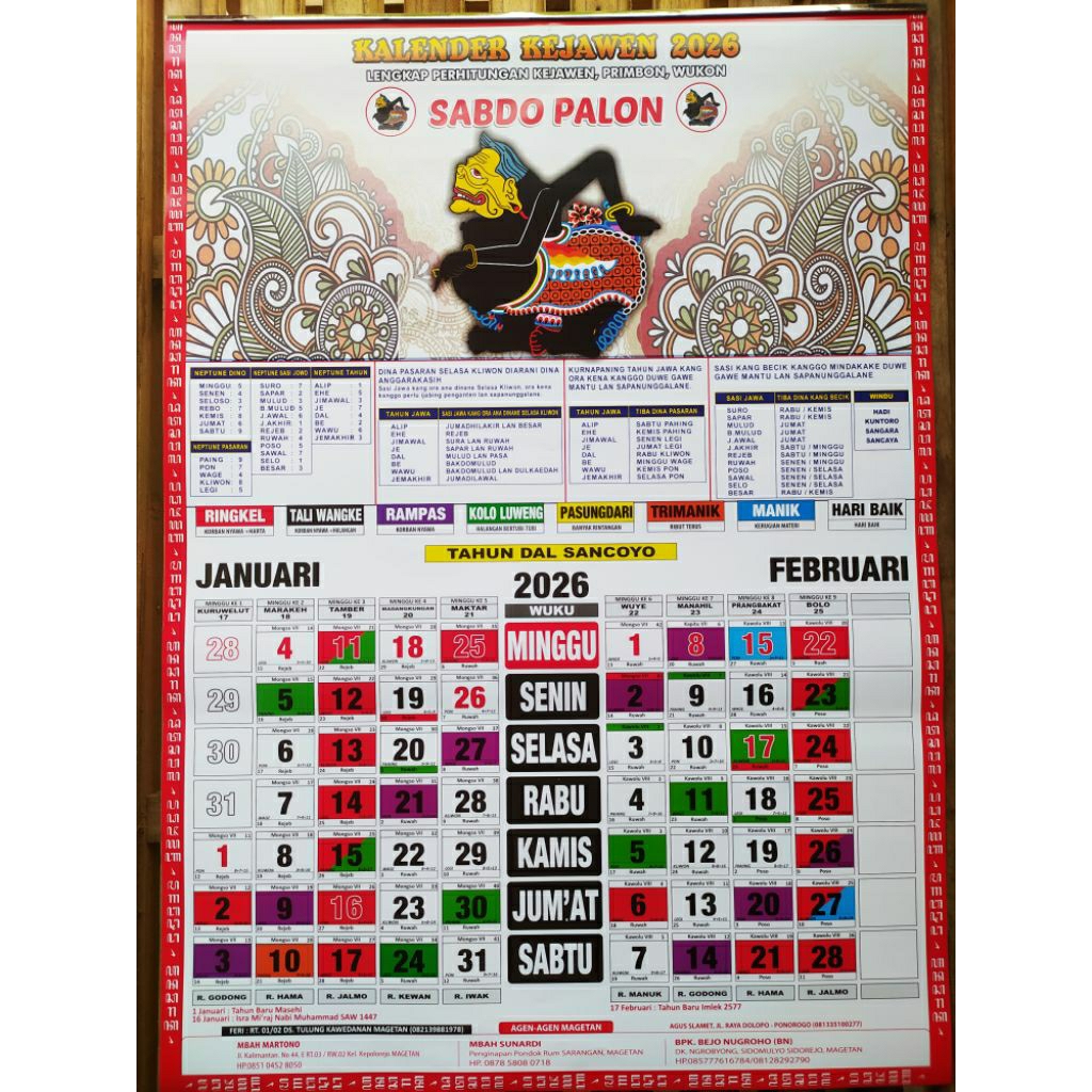 Kalender 2026 - Kalender Jawa 2026 Sabdo Palon - Tanggalan Jawa