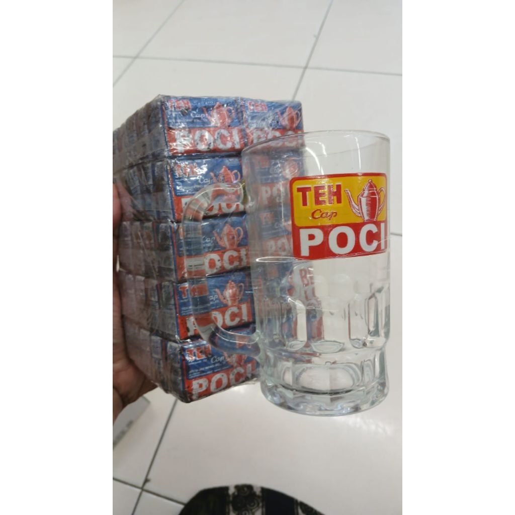 TEH POCI BIRU 1 SLOP ISI 50PCS HADIAH GELAS LOGO TEH CAP POCI