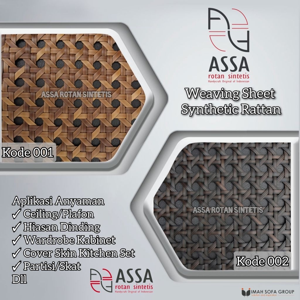 Plafon Rotan Sintetis Anyaman Lembaran PREMIUM