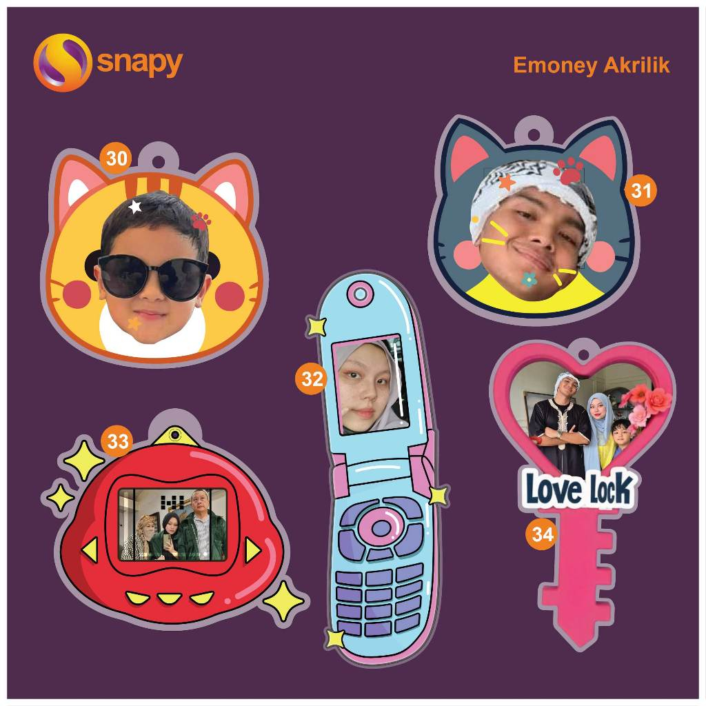 Gantungan Kunci Snapy Custom Etoll Emoney Flazz Brizzi Keychain Acrylic