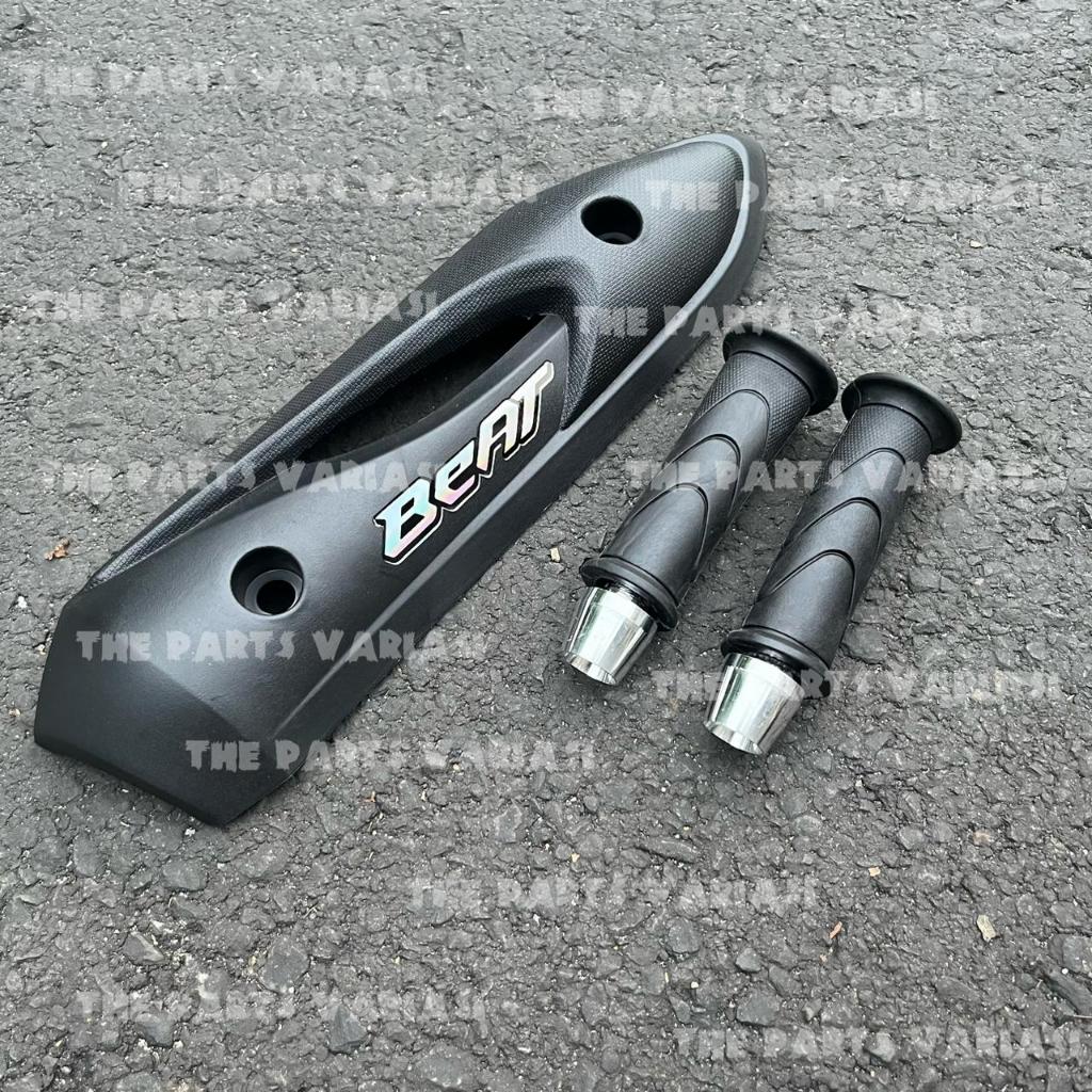Paket Cover knalpot beat lama/carbu PLUS grip honda jalu stang free stiker beat hologram Cover Knalp