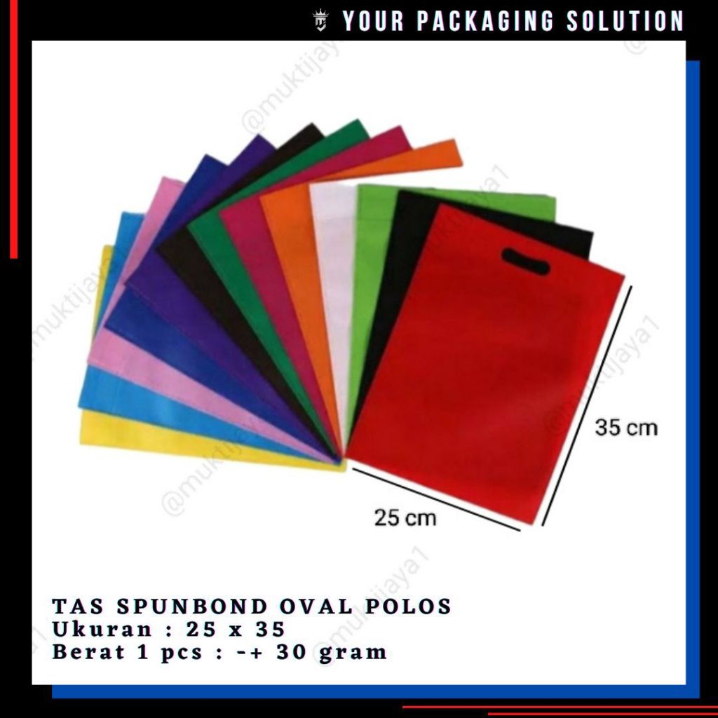 

TAS OVAL POLOS 25x35cm ll Spunbond ll Goodie Bag ll Tas Kain ll Tas Kado ll Tas Berkat