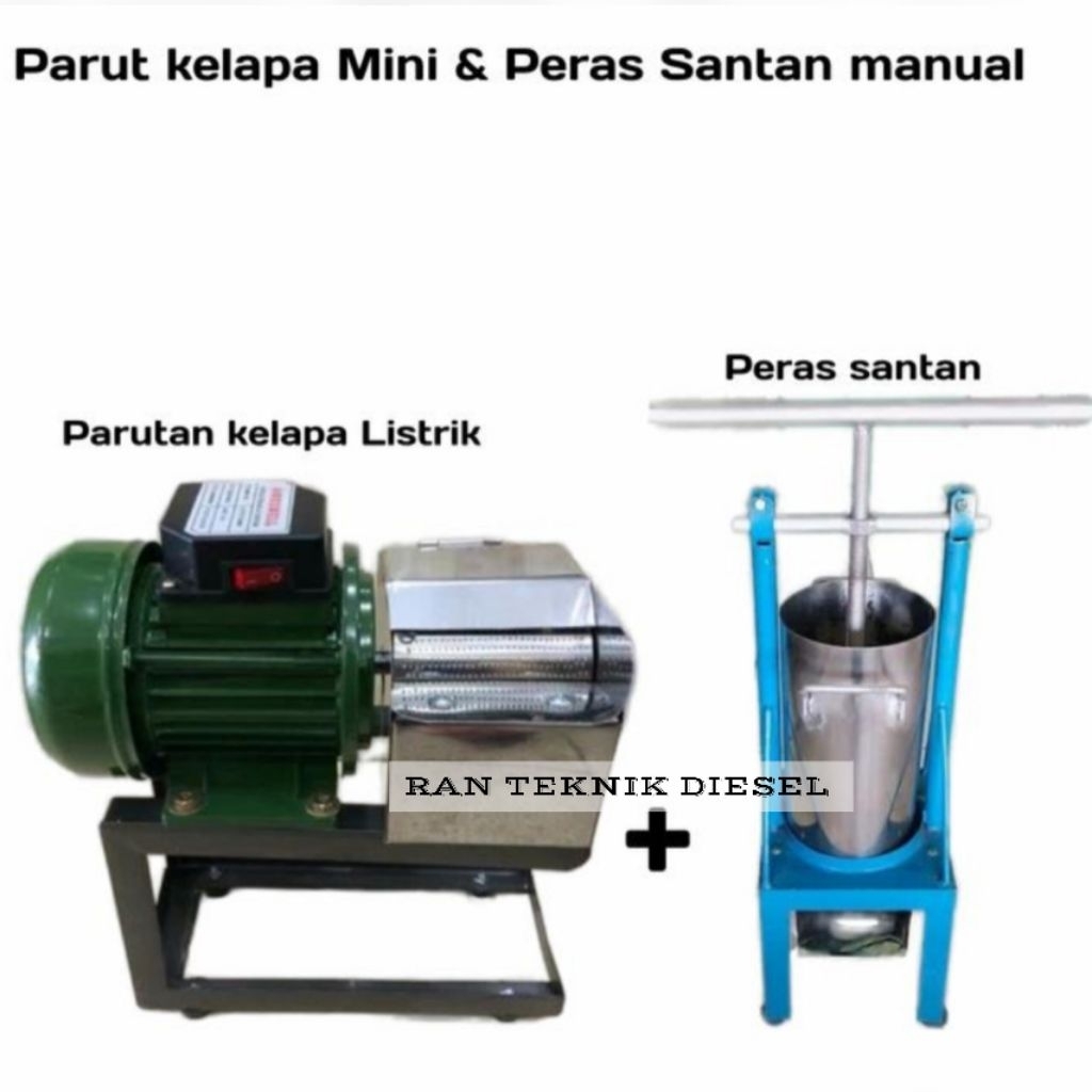 1 Paket Mesin Parutan Kelapa Mini Listrik + Alat Peras Santan Manual