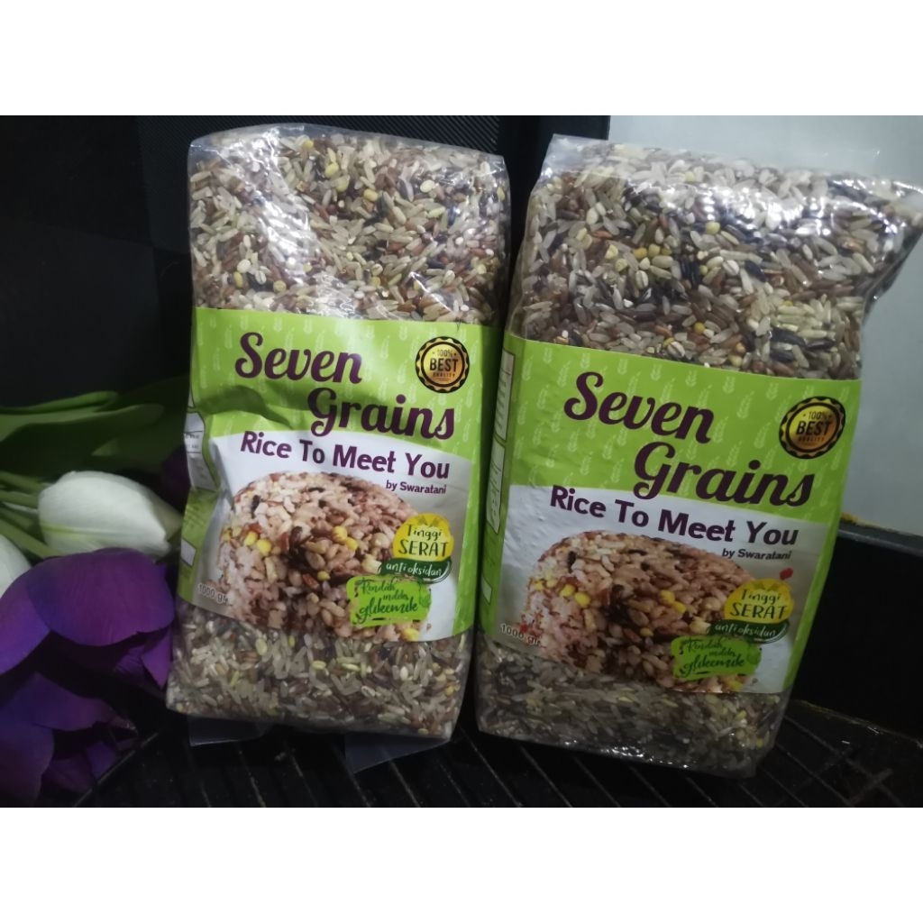 

seven grains Swaratani beras merah hitam diabet sorghum barley 1 kg